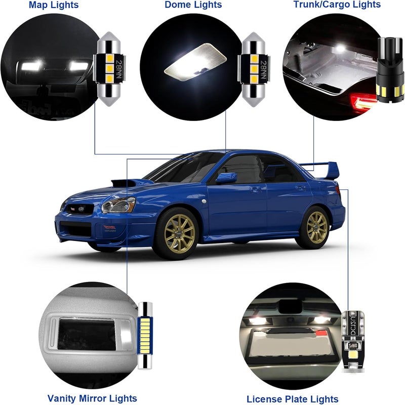 EASY EAGLE LED Interior Car Lights for WRX/WRX-STI/Impreza-2004-2022: 8 Piece Kit White LED Light Bulbs - Super Bright 6000K + Install Tool - Image 3